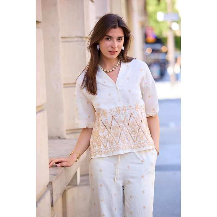 Scarpy creation my chemisier broderie yl beige4829601_5