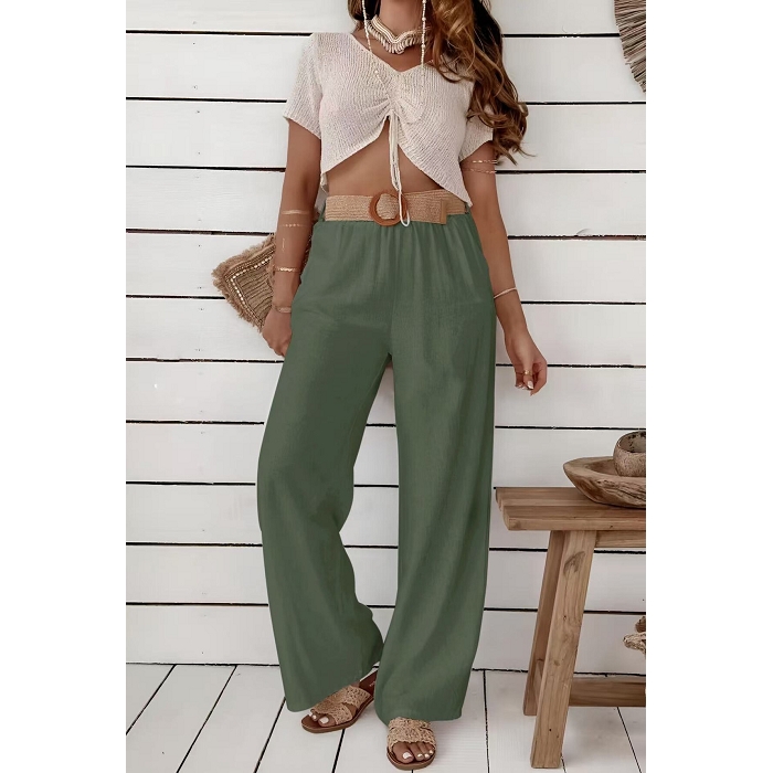 Scarpy creation pantalon boheme ceinture vert