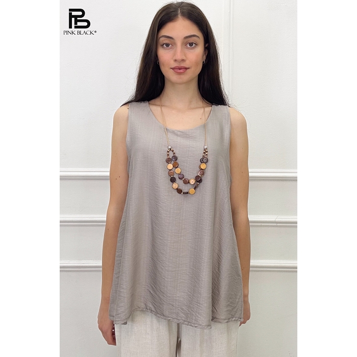 Scarpy creation top avec collier gris