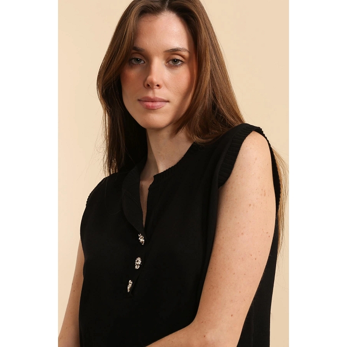 Scarpy creation pull sans manche casual noir4833601_5