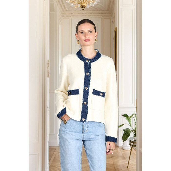 Scarpy creation gardigan poche jeans beige
