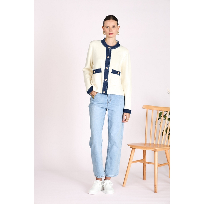 Scarpy creation gardigan poche jeans beige4834001_2