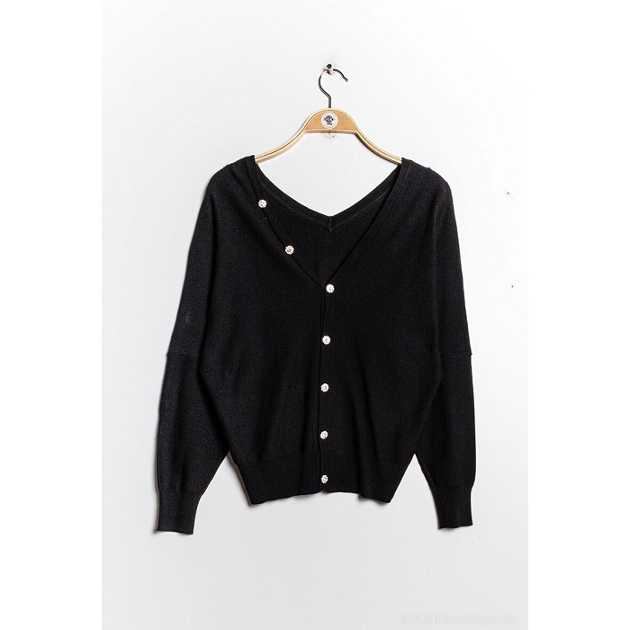 Scarpy creation gilet pull reversible noir