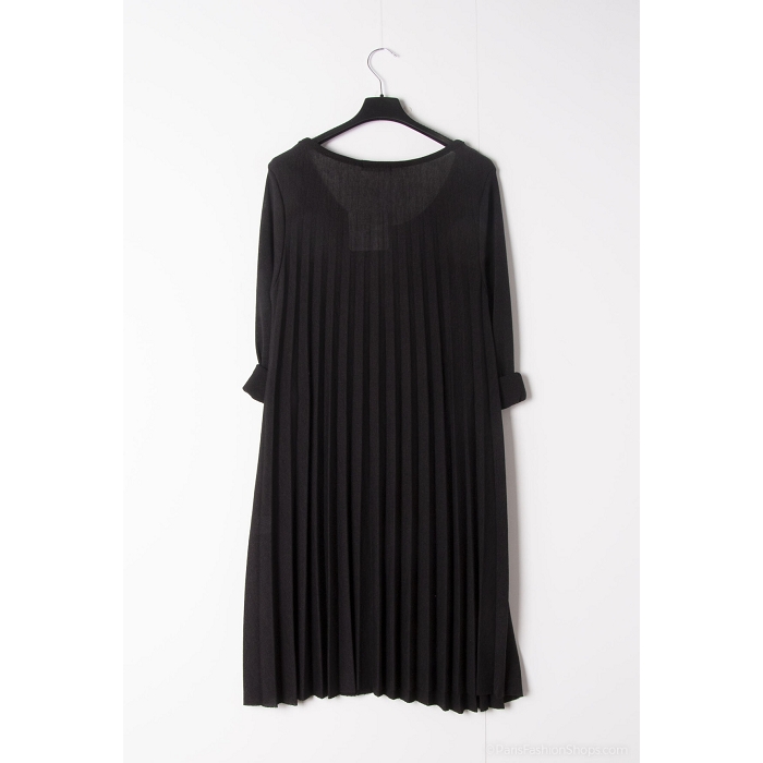 Scarpy creation robe plissee effet laine noir4834901_2