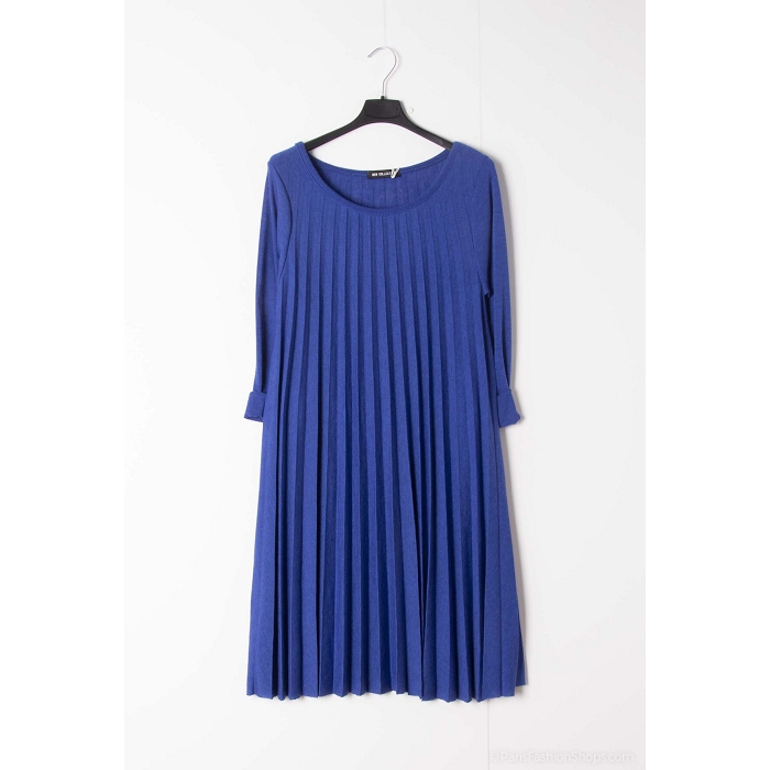 Scarpy creation my robe plissee effet laine yl bleu
