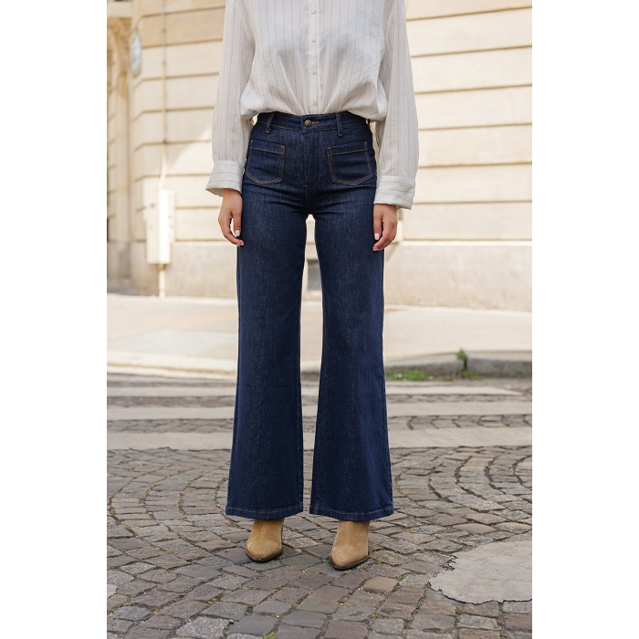 Scarpy creation jeans large gaspard bleu
