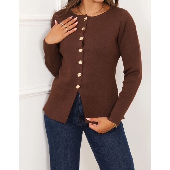 Scarpy creation cardigan avec boutons marron