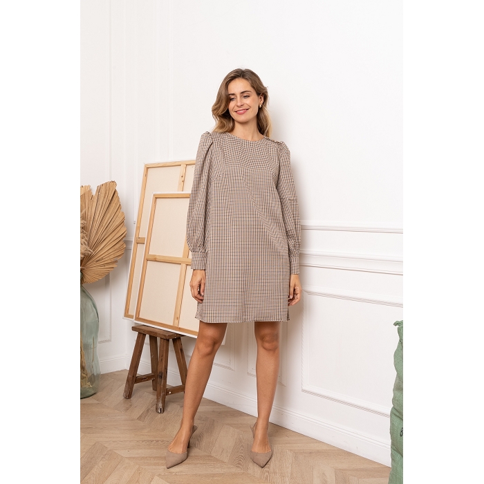 Scarpy creation robe prince de galles beige