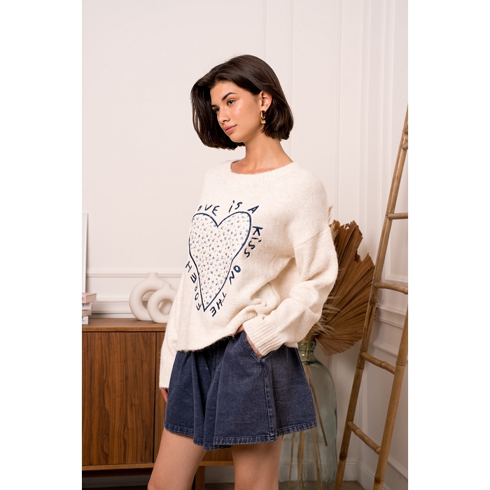 Scarpy creation pull coeur beige4836601_3