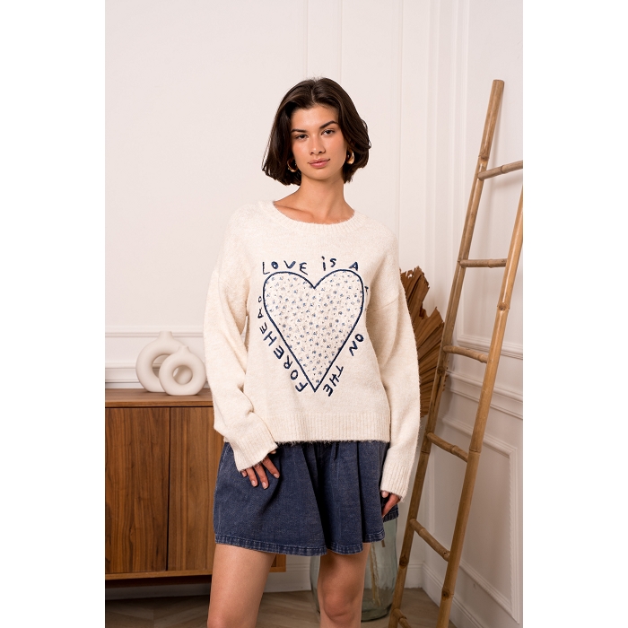 Scarpy creation pull coeur beige4836601_5
