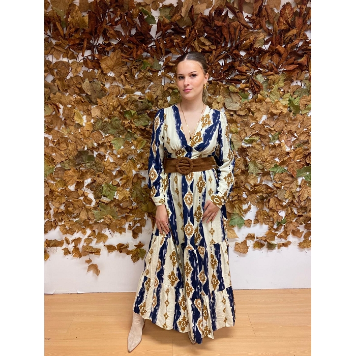 Scarpy creation robe longue boheme beige4837501_3