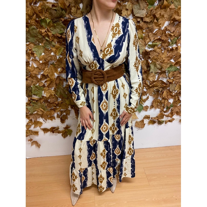 Scarpy creation robe longue boheme beige4837501_4