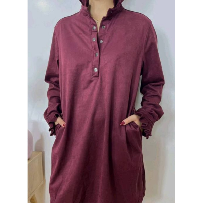 Scarpy creation robe velours rouge4838301_2