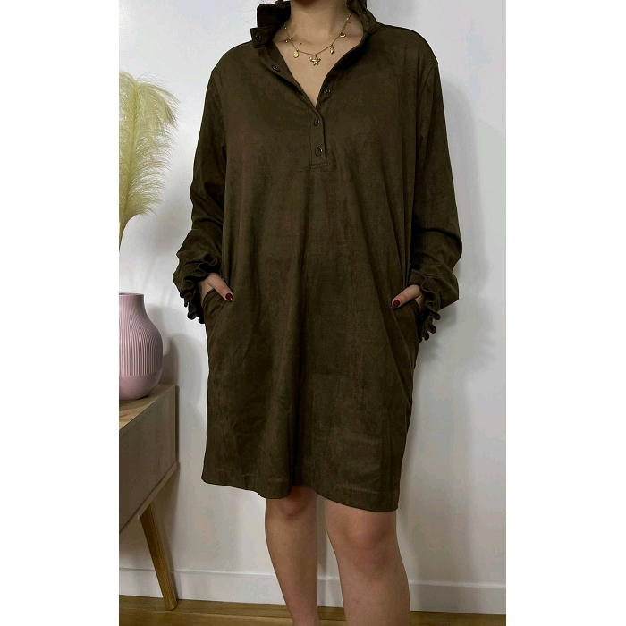 Scarpy creation robe velours marron4838302_3