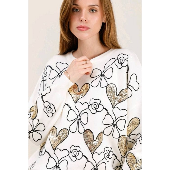 Scarpy creation pull fil brode beige4838801_2