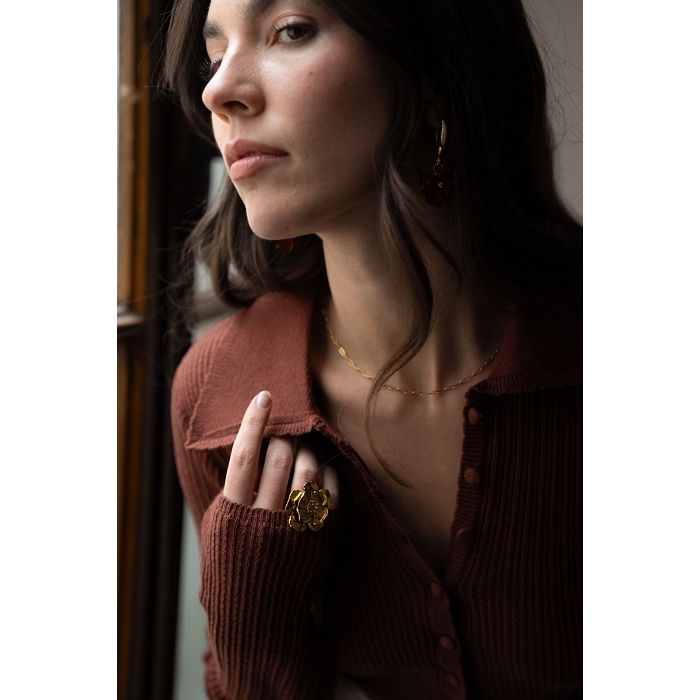 Scarpy creation polo laine coton marron4848602_4
