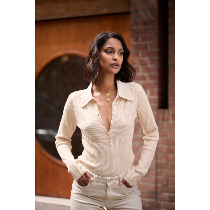 Scarpy creation polo laine coton beige4848603_3