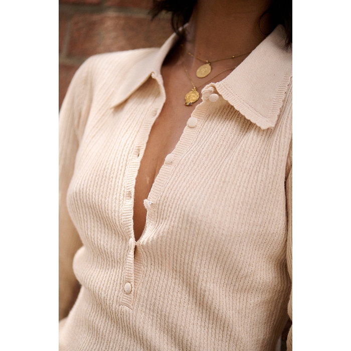 Scarpy creation polo laine coton beige4848603_5