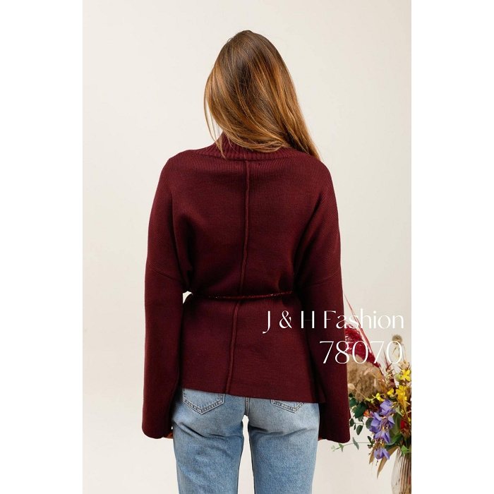 Scarpy creation my veste en maille effet poncho yl rouge4849101_5