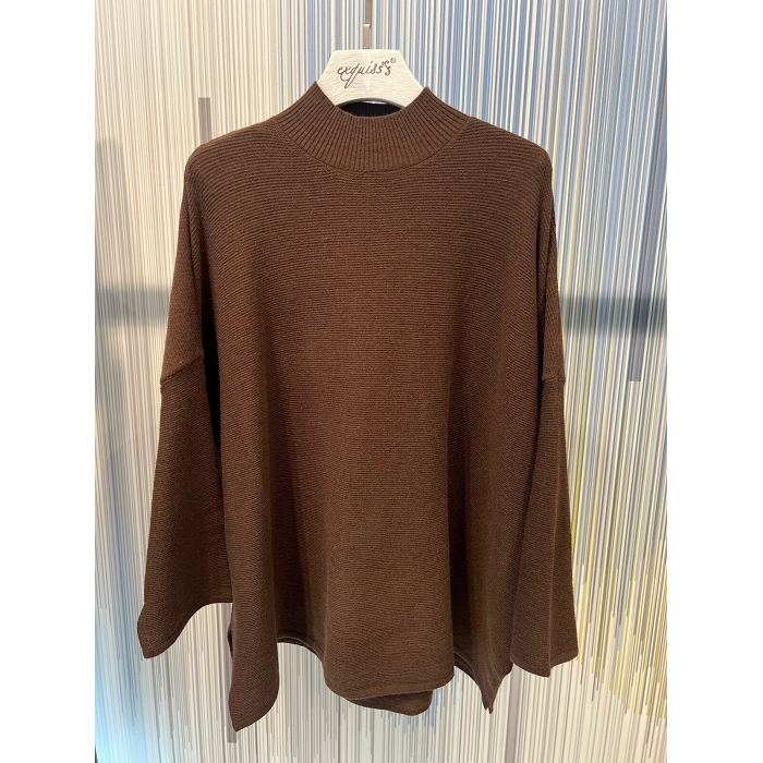 Scarpy creation my pull oversize col  montant yl marron4850101_5