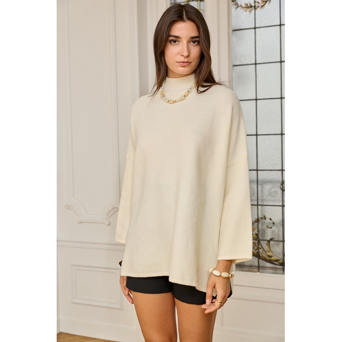 Scarpy creation my pull oversize col  montant yl beige4850102_3