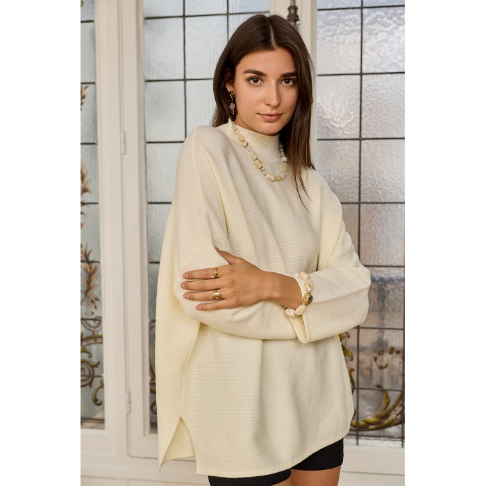 Scarpy creation my pull oversize col  montant yl beige4850102_4