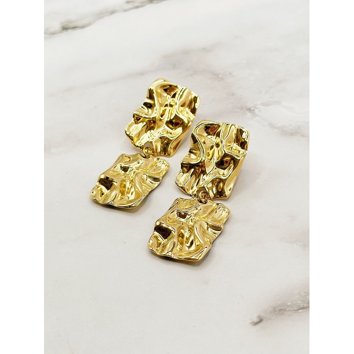 Scarpy creation boucles oreilles martelees or