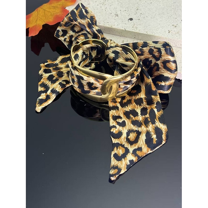 Scarpy creation bracelet ruban leopard marron4852101_2