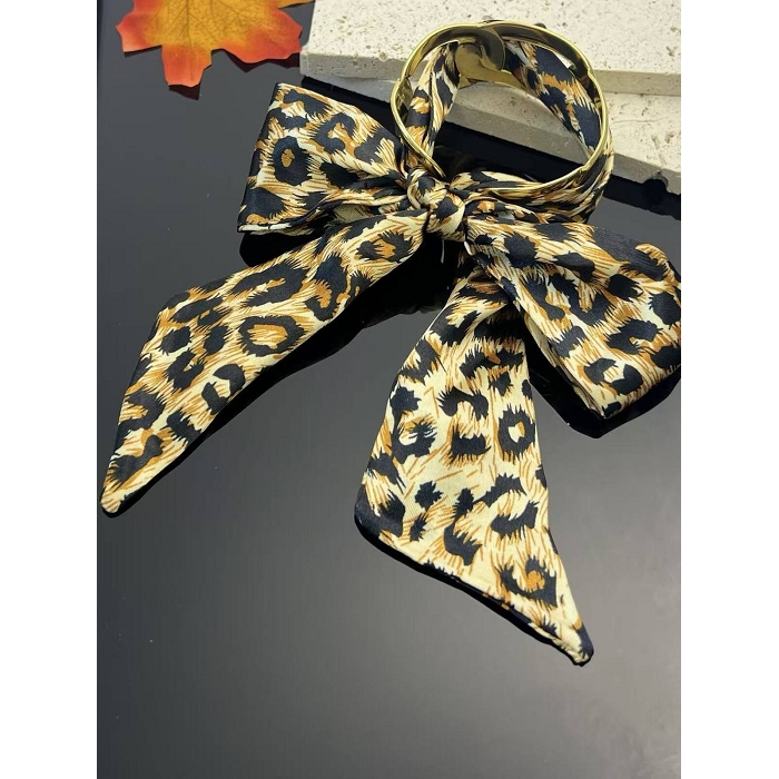 Scarpy creation bracelet ruban leopard marron4852101_4