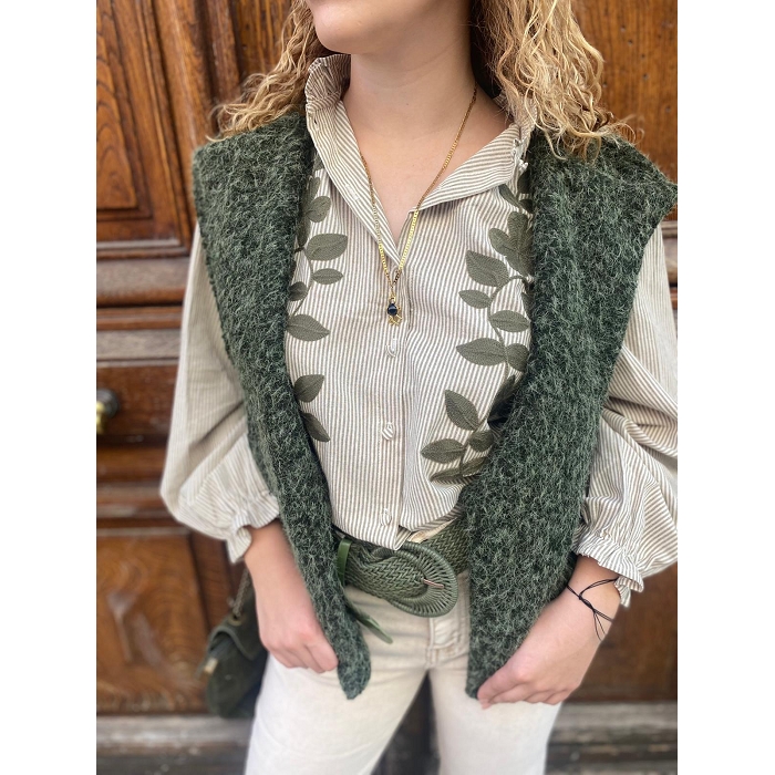 Scarpy creation gilet sans bouton vert