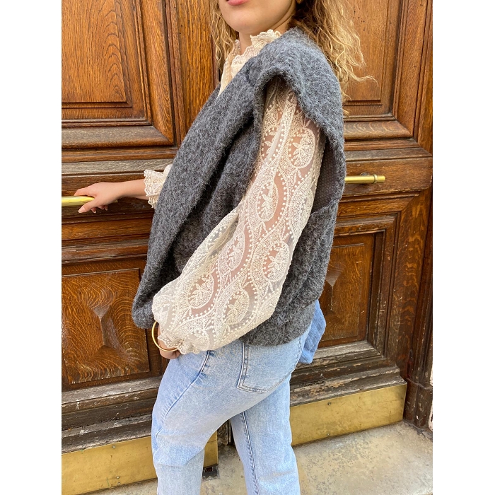 Scarpy creation gilet sans bouton gris