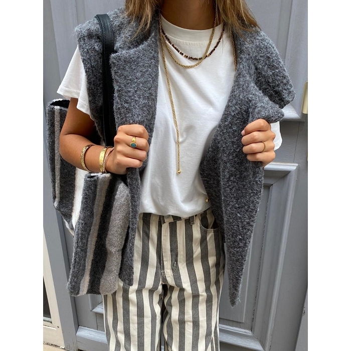 Scarpy creation gilet sans bouton gris4854505_5