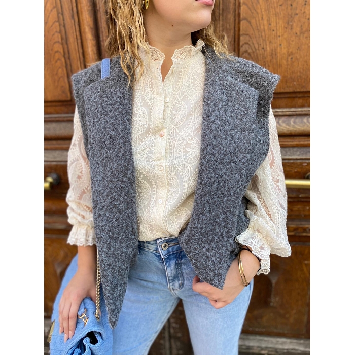 Scarpy creation gilet sans bouton gris4854505_6