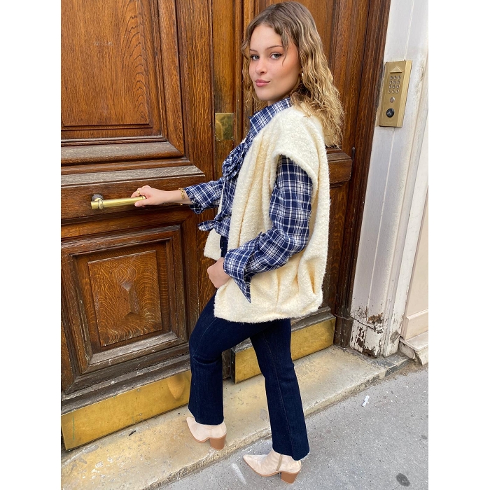 Scarpy creation gilet sans bouton beige