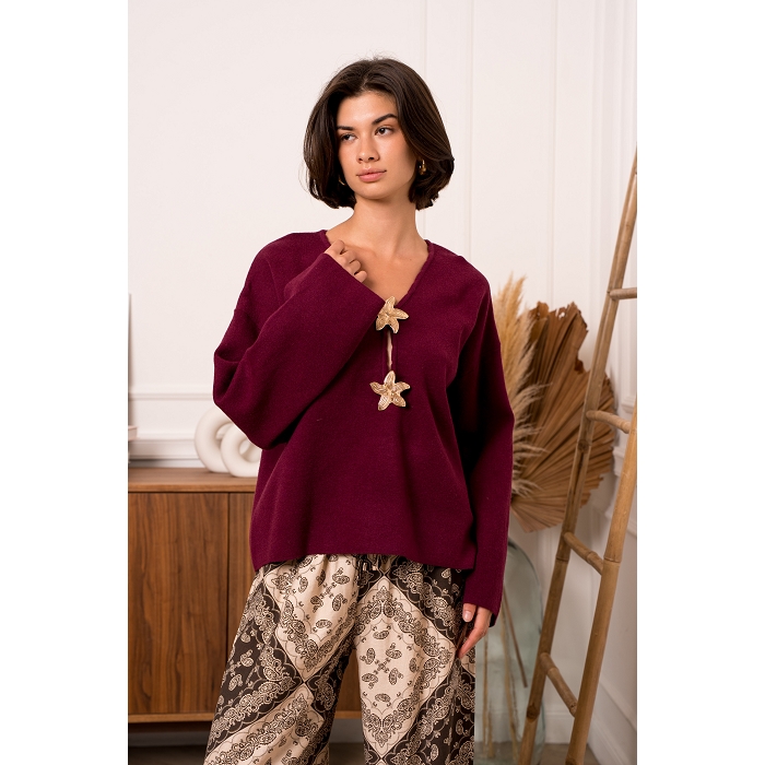 Scarpy creation my pull double fleurs yl rouge4854701_3