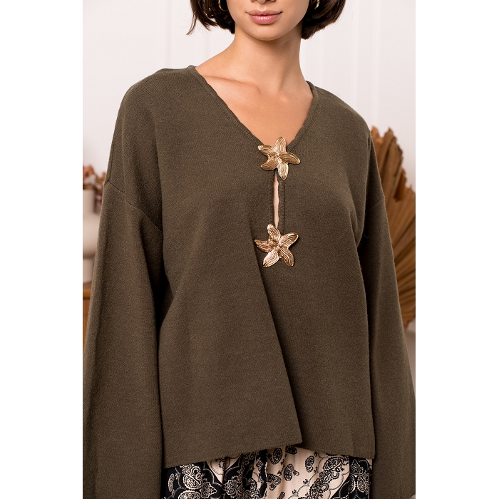 Scarpy creation my pull double fleurs yl vert4854702_5