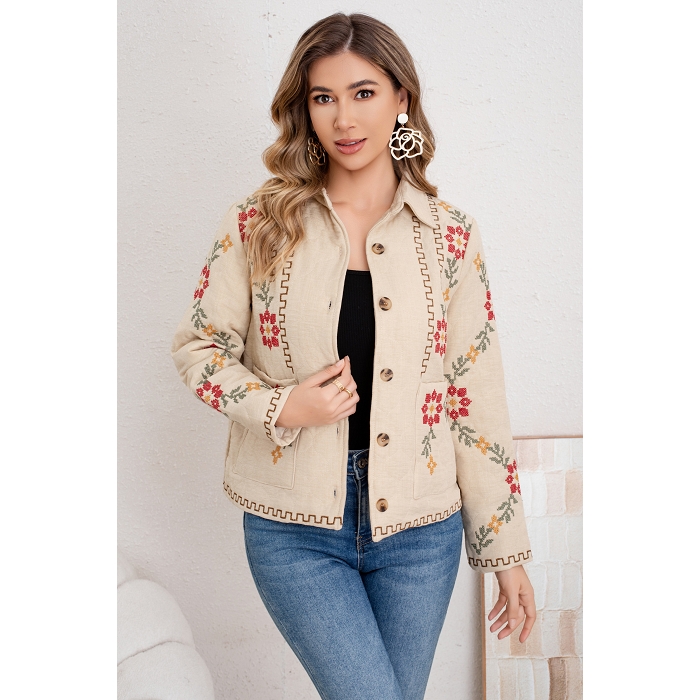 Scarpy creation my veste fleurie yl beige4856301_2