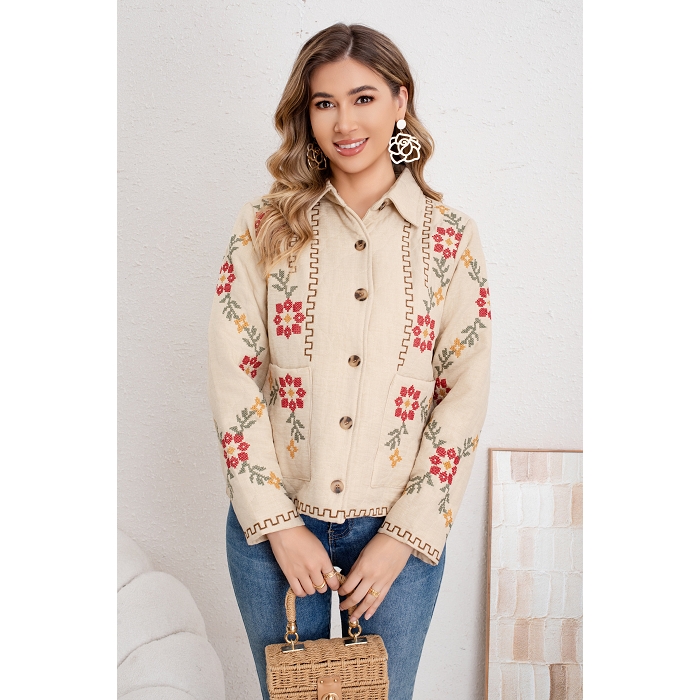 Scarpy creation my veste fleurie yl beige4856301_6