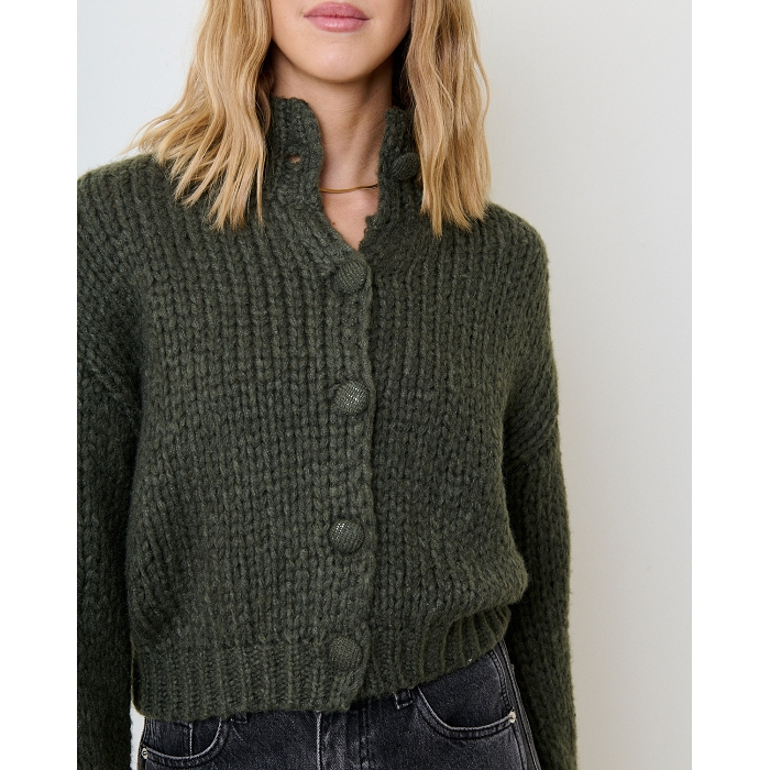 Scarpy creation gilet grosse maille vert4856402_4