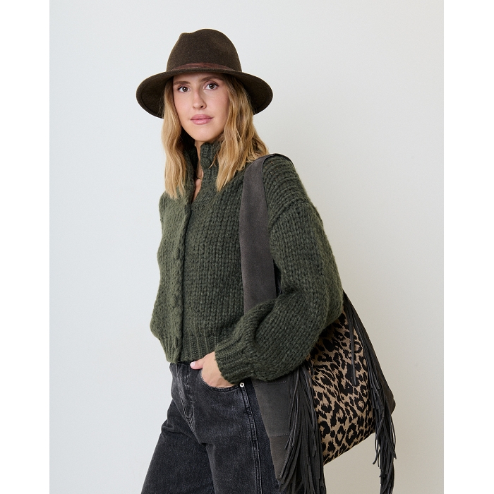 Scarpy creation gilet grosse maille vert4856402_5