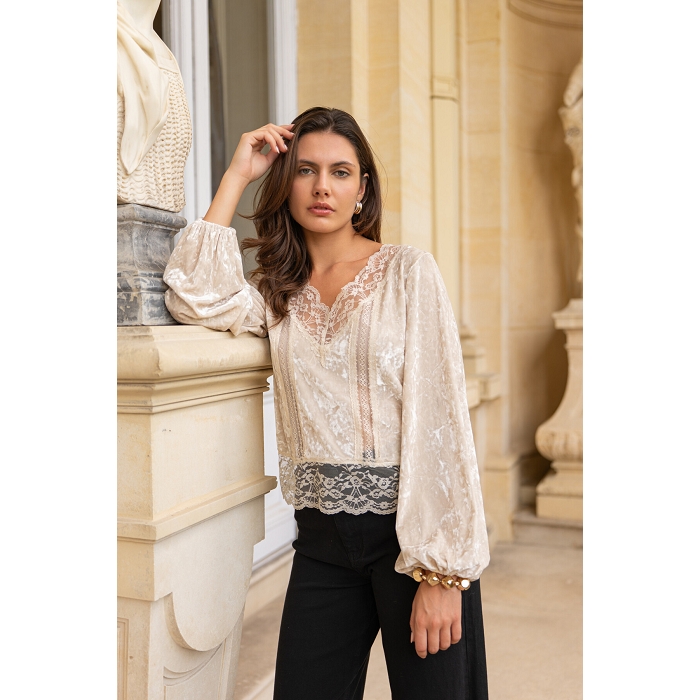 Scarpy creation chemise cathrine col v beige4860701_3