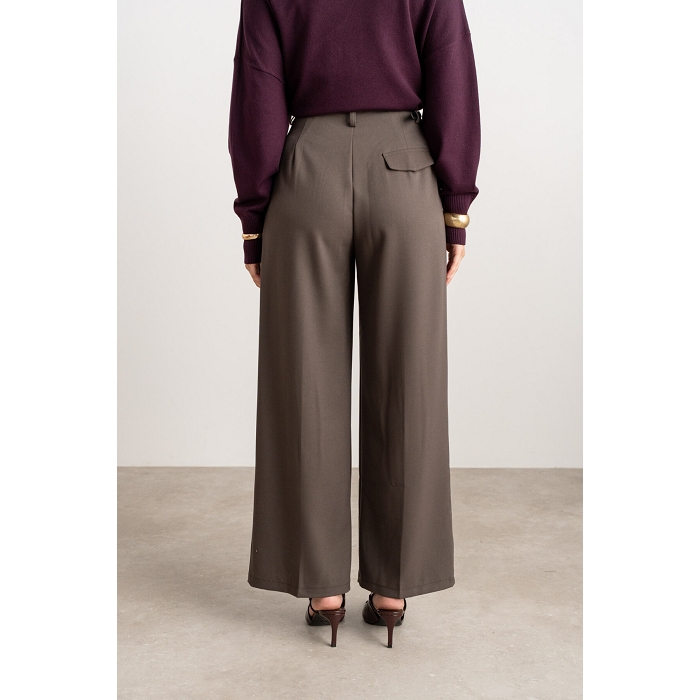 Scarpy creation my pantalon tailleur avec ceinture yl marron4861401_2