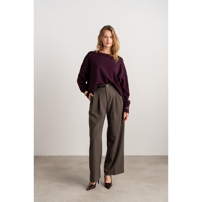 Scarpy creation my pantalon tailleur avec ceinture yl marron4861401_6