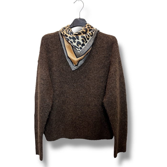 Scarpy creation pull foulard marron4863301_5