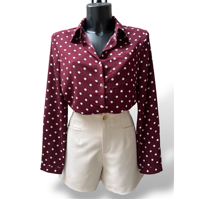 Scarpy creation chemise pois rouge4863401_2