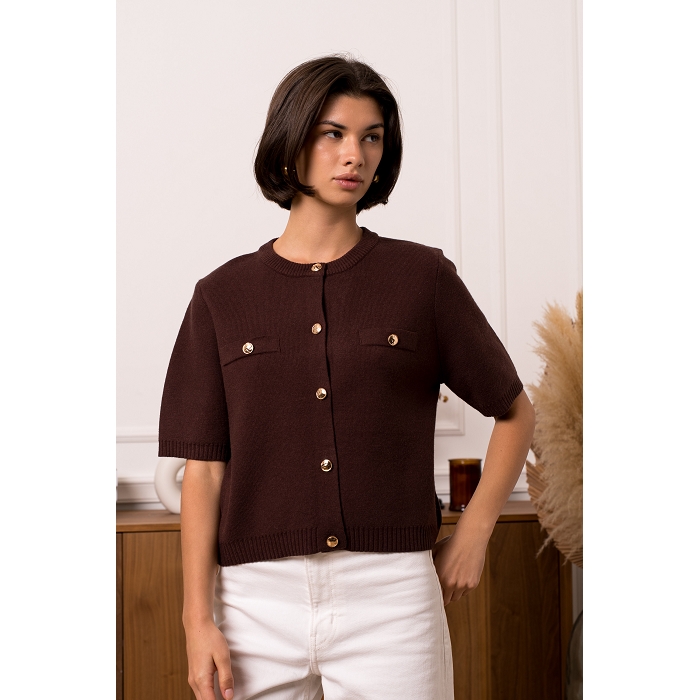 Scarpy creation gilet top marron