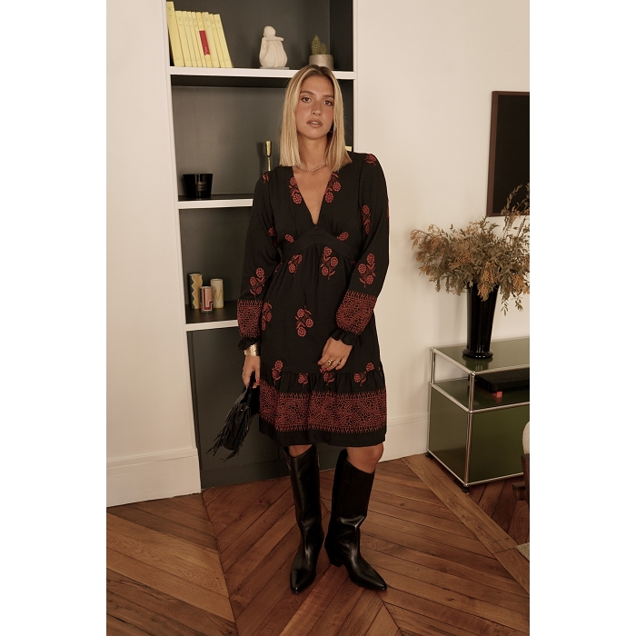 Scarpy creation robe hippy chic marron