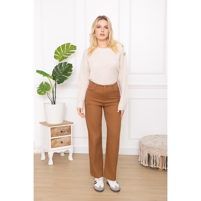 Scarpy creation pull double boutons epaule beige4867101_6