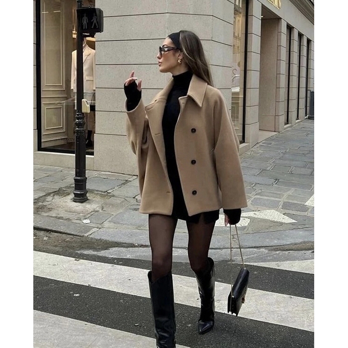 Scarpy creation manteaux court oversize naturel
