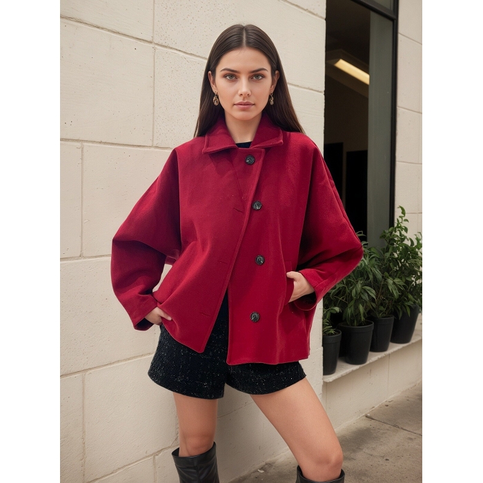 Scarpy creation manteaux court oversize rouge